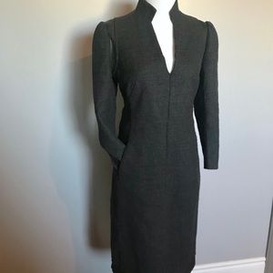 Stunning AKRIS Wool, Silk, Leather dress